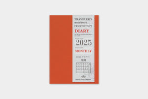 Traveler's Notebook 2025 Refill Monthly - Passport Size