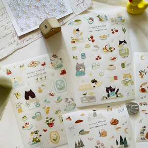 Nico Neco Daily Life PET Sticker Sheets (2 sheets)