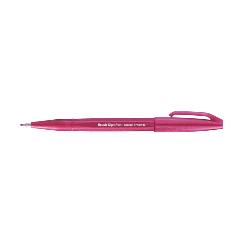 Pentel Fude Touch Brush Sign Pen - Burgundy